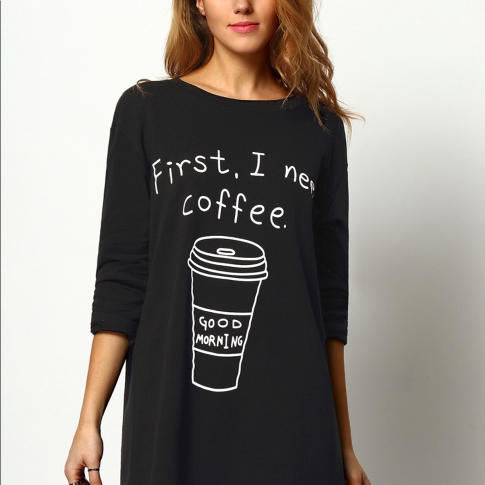 “First I Need Coffee” Tunic - Picture 2 of 7
